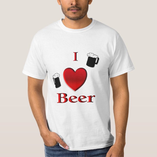 Camiseta I Heart Beer Design (Anverso)
