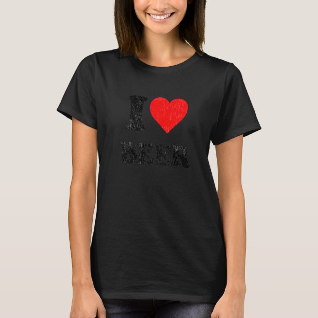 Camiseta I Heart Beer  I Love Beer Alcohol  Drinking (Anverso)