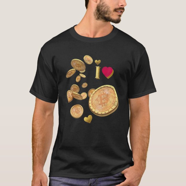 Camiseta I Heart Bitcoin Trader Miner Crypto Meme Coin Toke (Anverso)
