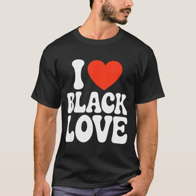 Camiseta I Heart Black Love Couple Matching Couples African (Anverso)