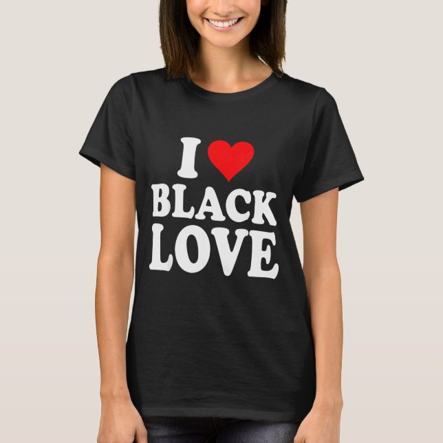 Camiseta I Heart Black Love Cute Matching Couples African A (Anverso)