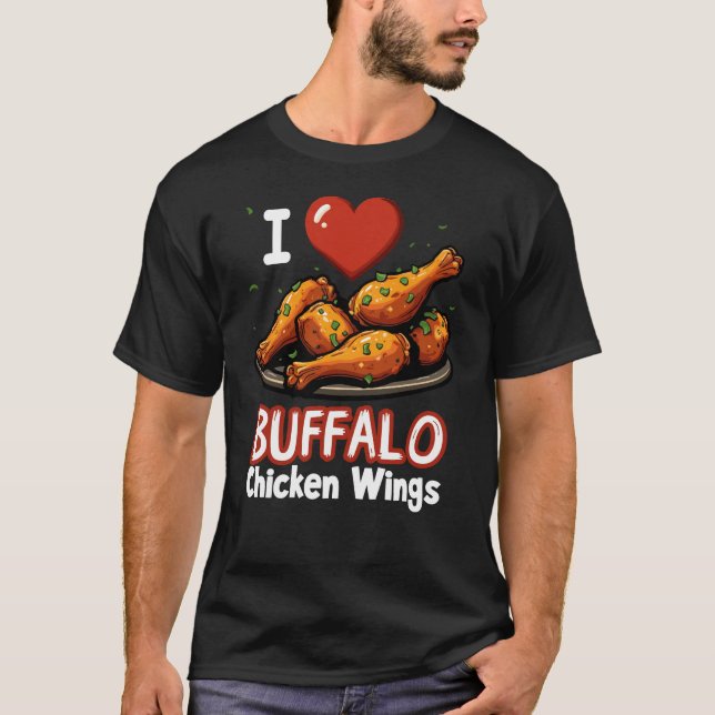 Camiseta I Heart Buffalo Chicken Wings (Anverso)