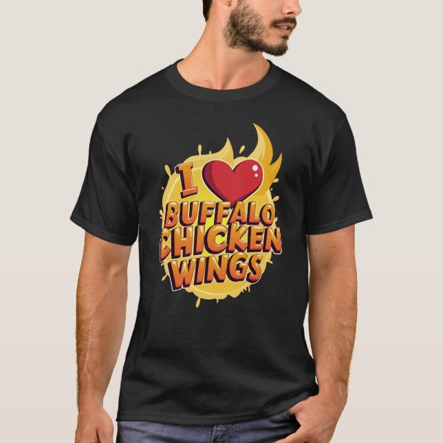 Camiseta I Heart Buffalo Chicken Wings (Anverso)