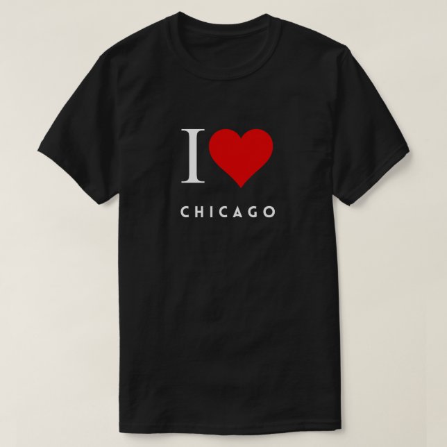 Camiseta I Heart Chicago blk Mens (Diseño del anverso)
