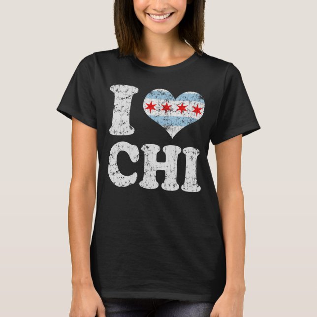 Camiseta I heart Chicago Flag CHI (Anverso)