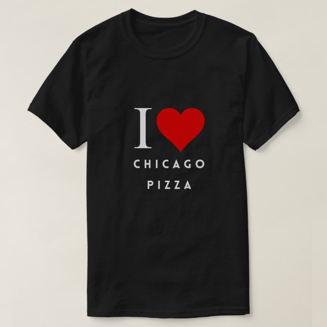Camiseta I Heart Chicago Pizza blk Mens (Diseño del anverso)