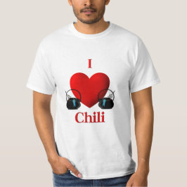 Camiseta I Heart Chili Pots with Blue Ribbons