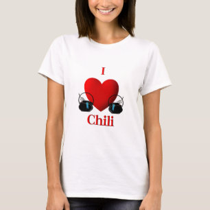 Camiseta I Heart Chili Pots with Blue Ribbons