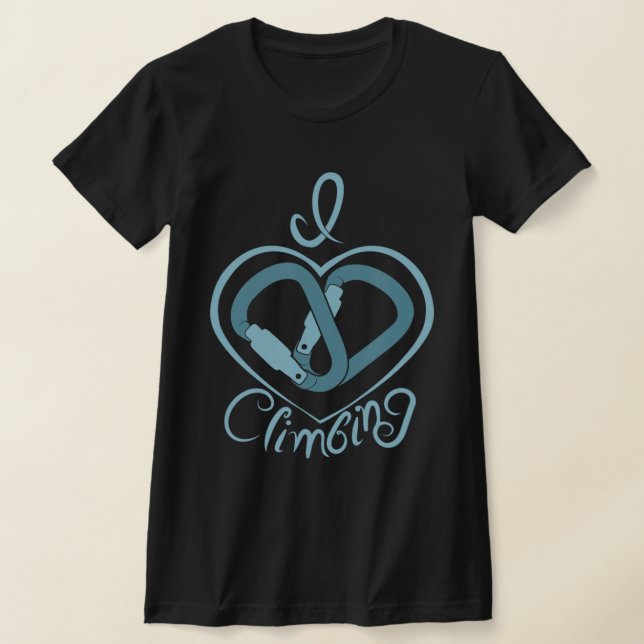 Camiseta I Heart Climbing (Carabiner) Fun Rock Climbing (Distribución)