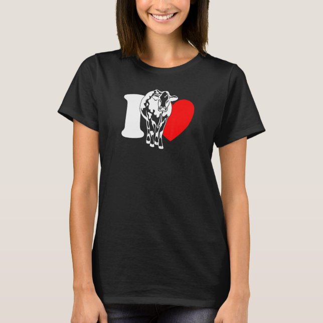 Camiseta I Heart Cows - Funny Farmer, Cattle Rancher, Cow L (Anverso)
