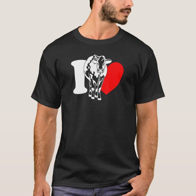 Camiseta I Heart Cows - Funny Farmer, Cattle Rancher, Cow L (Anverso)