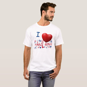 Camiseta I Heart England superpuesta en Union Jack Mens cn