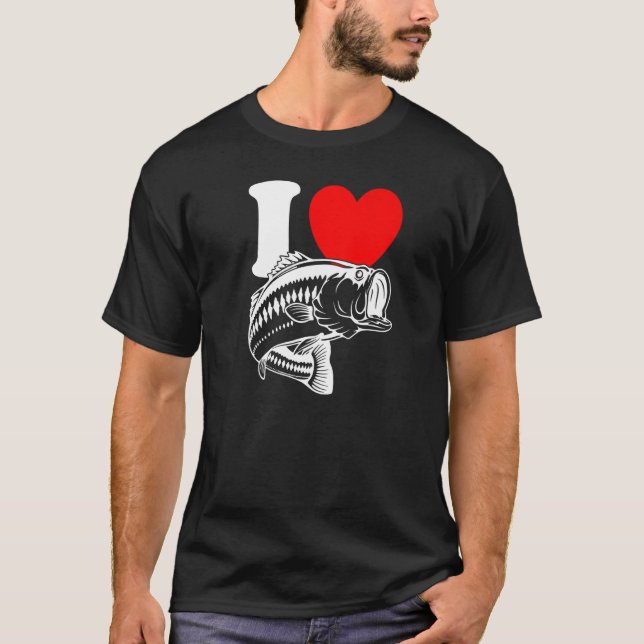 Camiseta I Heart Fish  Cute I Love Fishing Bass Fishing (Anverso)