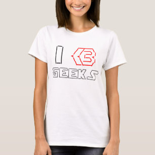 Camiseta I Heart Geeks ASCII ART