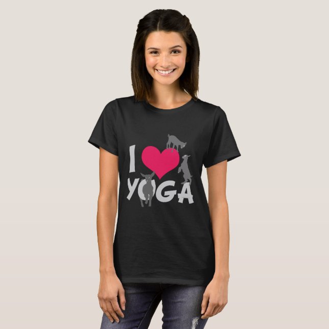 Camiseta I HEART GOAT YOGA | GetYerGoat™ (Anverso completo)