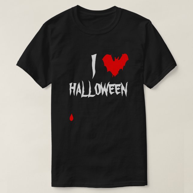 Camiseta I Heart Halloween Funny personalizable único (Diseño del anverso)