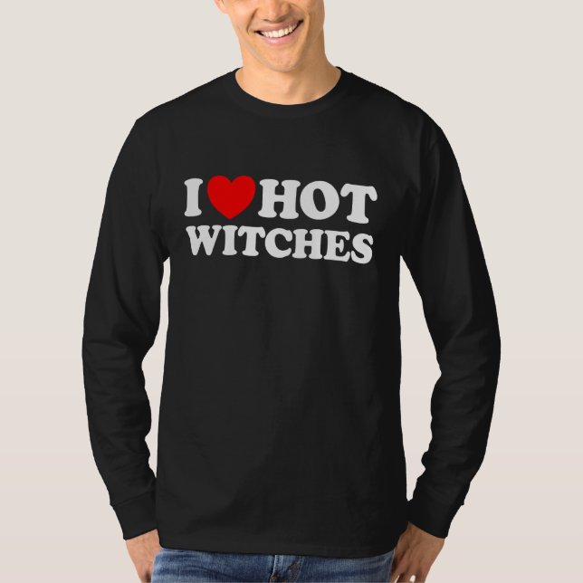 Camiseta I Heart Hot Witches Wizard Magic Magical Spell Lo (Anverso)