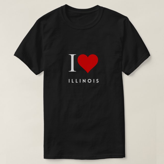 Camiseta I Heart Illinois blk Mens (Diseño del anverso)