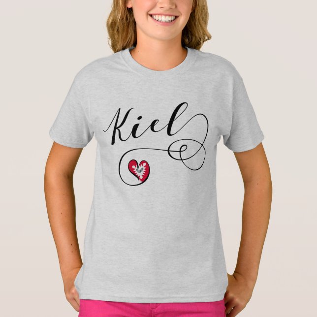 Camiseta I Heart Kiel, Alemania, alemán (Anverso)