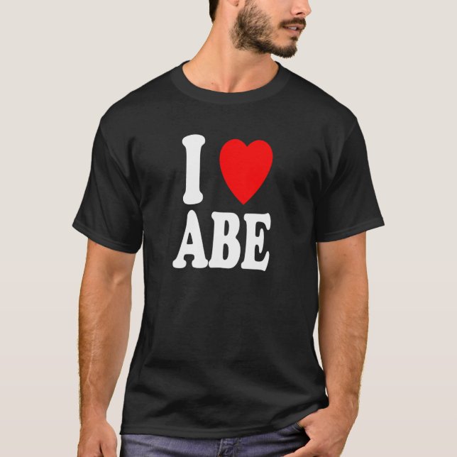 Camiseta I Heart (Love) Abe Abraham Cute Matching Couple Sp (Anverso)