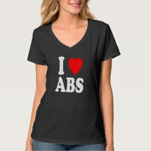 Camiseta I Heart Love Abs Workout Gym Ab Day Muscle