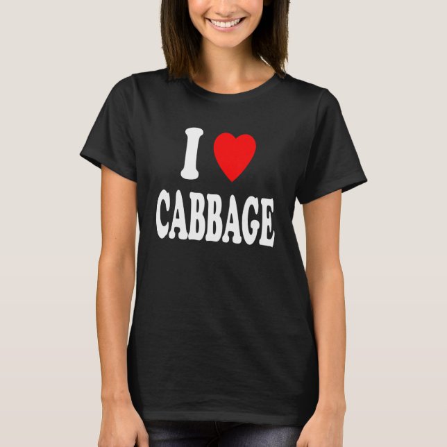 Camiseta I Heart (Love) Cabbage Vegetarian Irish (Anverso)