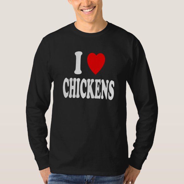 Camiseta I Heart (Love) Chickens Farm Country Southern Prem (Anverso)