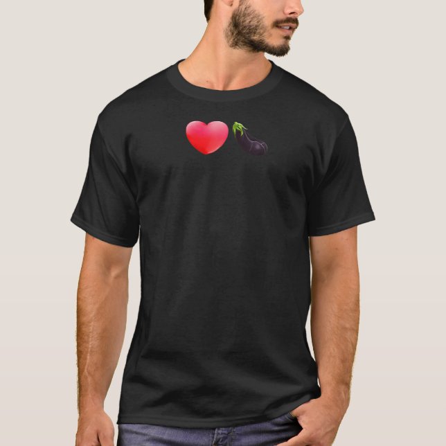 Camiseta I Heart Love Dick Eggplant Raglan (Anverso)