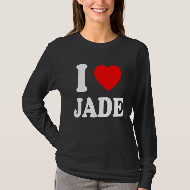 Camiseta I Heart Love Jade Cute Matching Couple Spouse (Anverso)