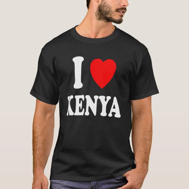 Camiseta I Heart Love Kenya Travel Tourism Vacations Home ( (Anverso)