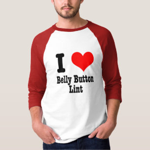 Camiseta I HEART (LOVE) línea del botón del vientre