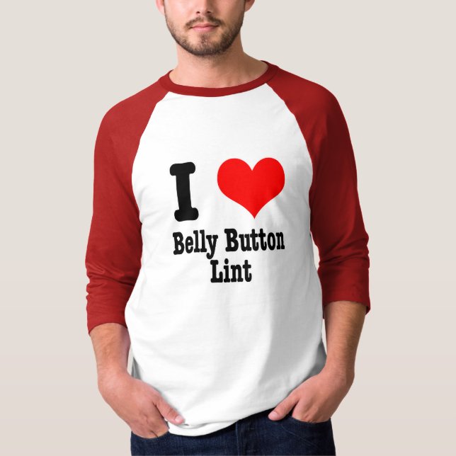 Camiseta I HEART (LOVE) línea del botón del vientre (Anverso)