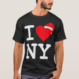 Camiseta I Heart Love NY New York City NYC Santa Hat Christ