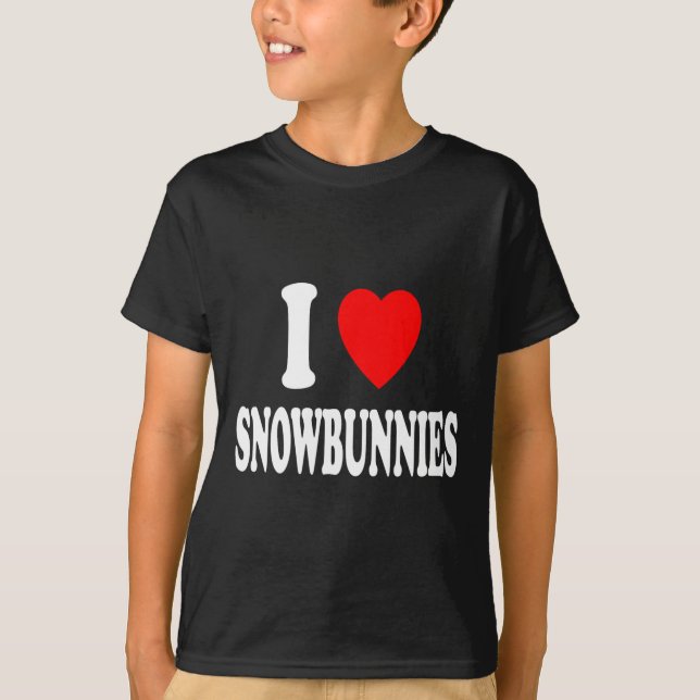 Camiseta I Heart (love) Snowbunnies Esquiando Snowboard Att (Anverso)
