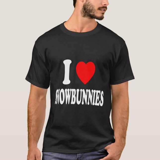Camiseta I Heart (love) Snowbunnies Esquiando Snowboard Att (Anverso)