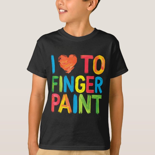 Camiseta I Heart Love To Finger Paint Cute Couple Valentine (Anverso)