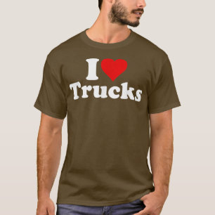 CAMISETA I HEART LOVE TRUCKS SEMIS PICKUPS CONVOYS TRUCKER 