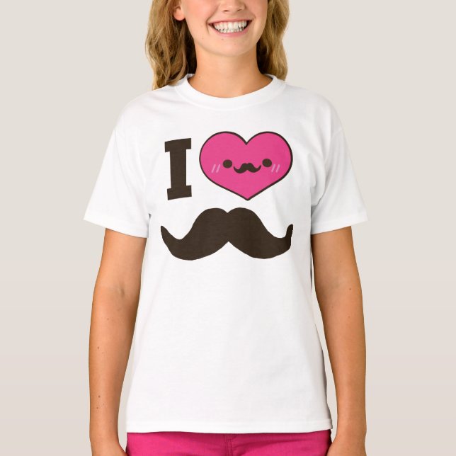 Camiseta I Heart Mustaches (Anverso)