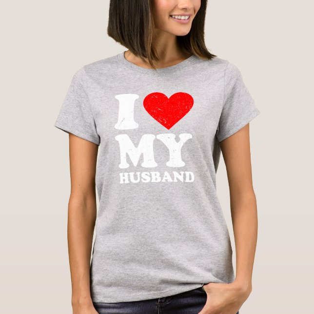 Camiseta I Heart My Husband Grunge (Texto blanco) (Anverso)