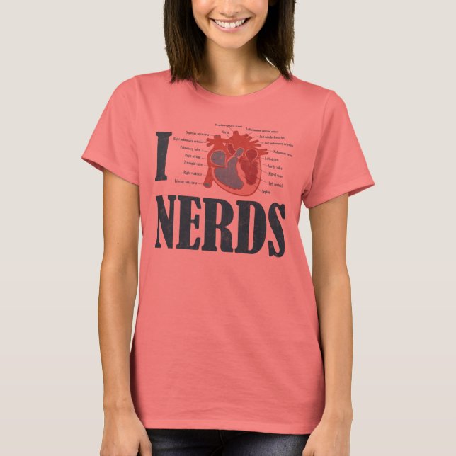 Camiseta I Heart NERDS (Anverso)