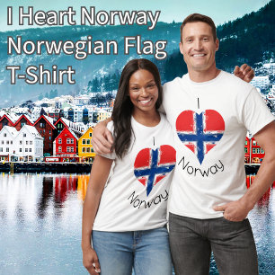 Camiseta I Heart Noruega Bandera