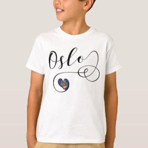 Camiseta I Heart Oslo, Noruega, Bandera de Oslo