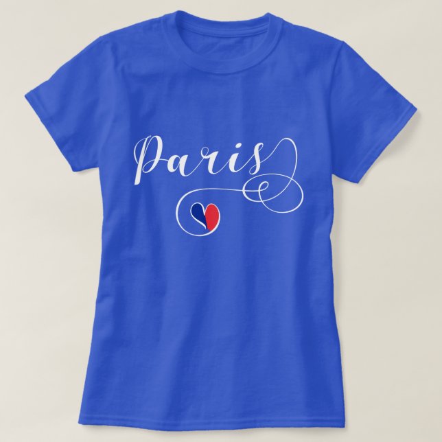 Camiseta I Heart Paris, Francia (Diseño del anverso)