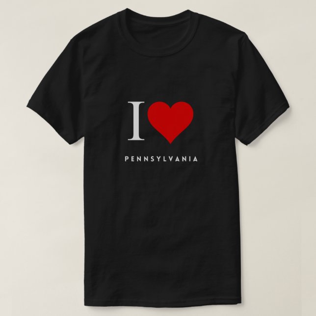 Camiseta I Heart Pennsylvania blk Mens (Diseño del anverso)