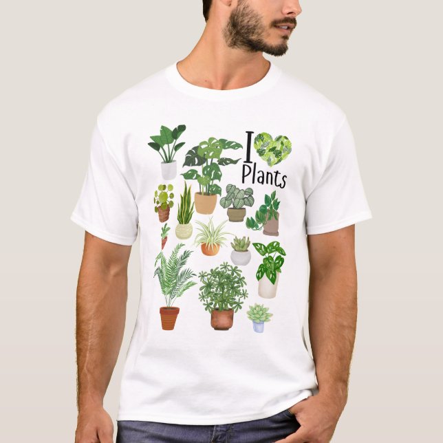 Camiseta I Heart Plants Basic T-Shirt (Anverso)