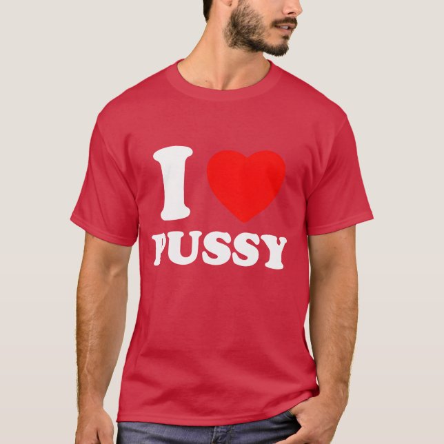 Camiseta I Heart Pussy I Love Pussy Retro Kawaii Edgy Alter (Anverso)