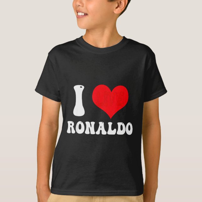Camiseta I Heart Ronaldos First Name Groovy D Valentines  (Anverso)