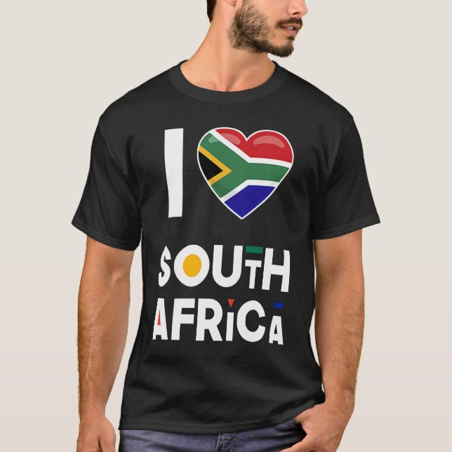 Camiseta I Heart South Africa  Flag I Love South Africa (Anverso)
