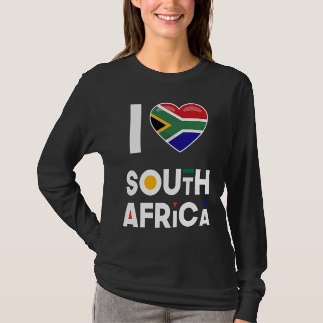 Camiseta I Heart South Africa  Flag I Love South Africa (Anverso)
