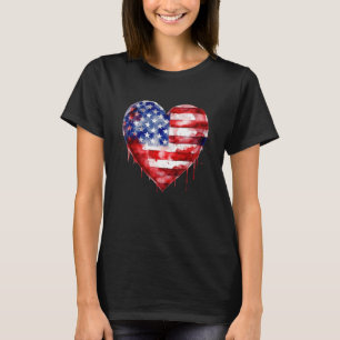 Camiseta I heart USA I Love USA America Patriotic 4 July